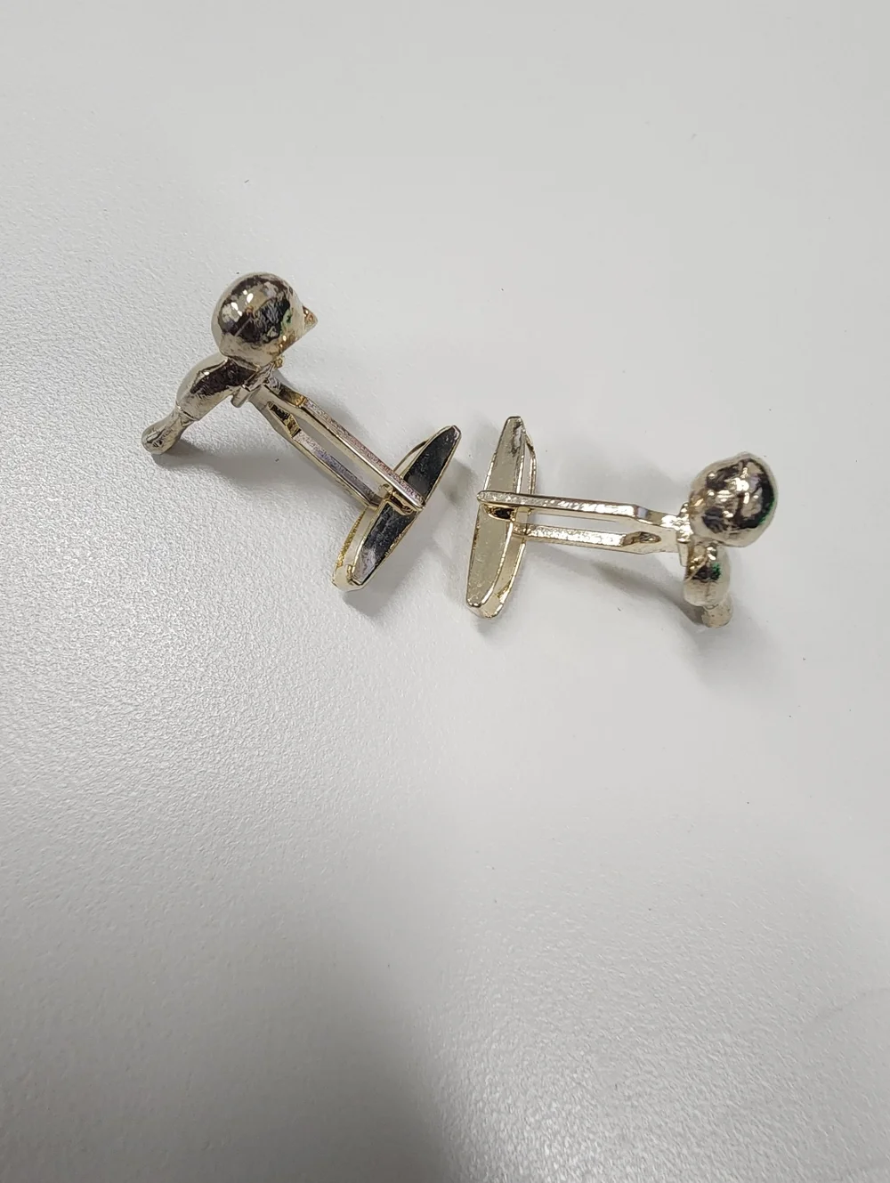 Figural Bowling Cuff links 3D Bowling Ball & Pins Novelty Retro Gold-Tone Sports